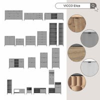 Vicco Armoire De Toilette Eliza Chêne Viking – 70x65 Cm – 2 Portes Miroir – Rangement Salle De Bain Élégant