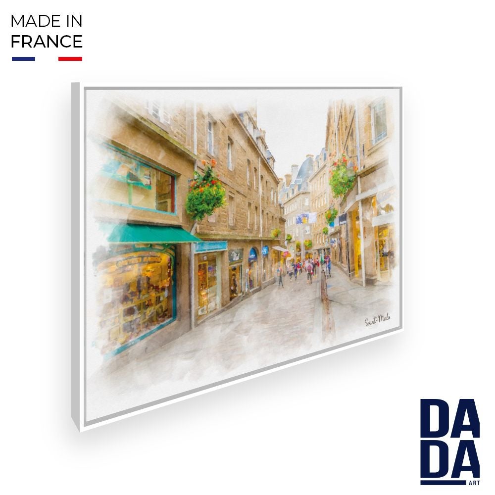 Tableau Rue de Saint-malo / 45x60cm / Cadre Blanc / Fabriqué en France ...