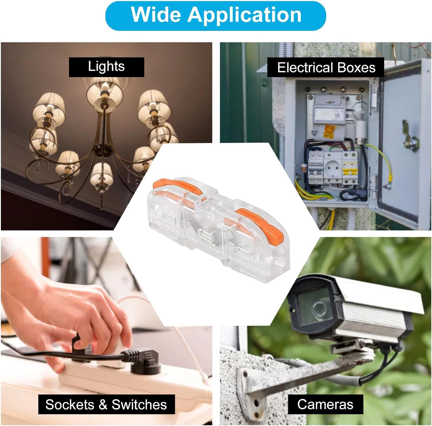 Connecteur de fil à levier 20 pcs pour une connexion rapide de connecteur de fil en ligne 1 à 1 28-12 AWG,borne isolée électrique à épissure compacte - 7