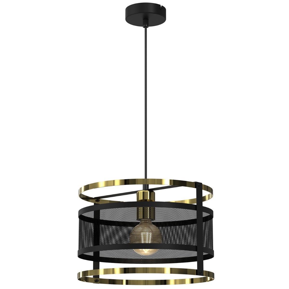 Lampa wisząca Rim czarny matowa-złoty połysk 1xE27x15W dekoracyjna wym: 120 x 30 x 30 cm metal Luminex