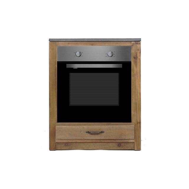 Meuble bas de cuisine pour four et plaques de cuisson Champêtre