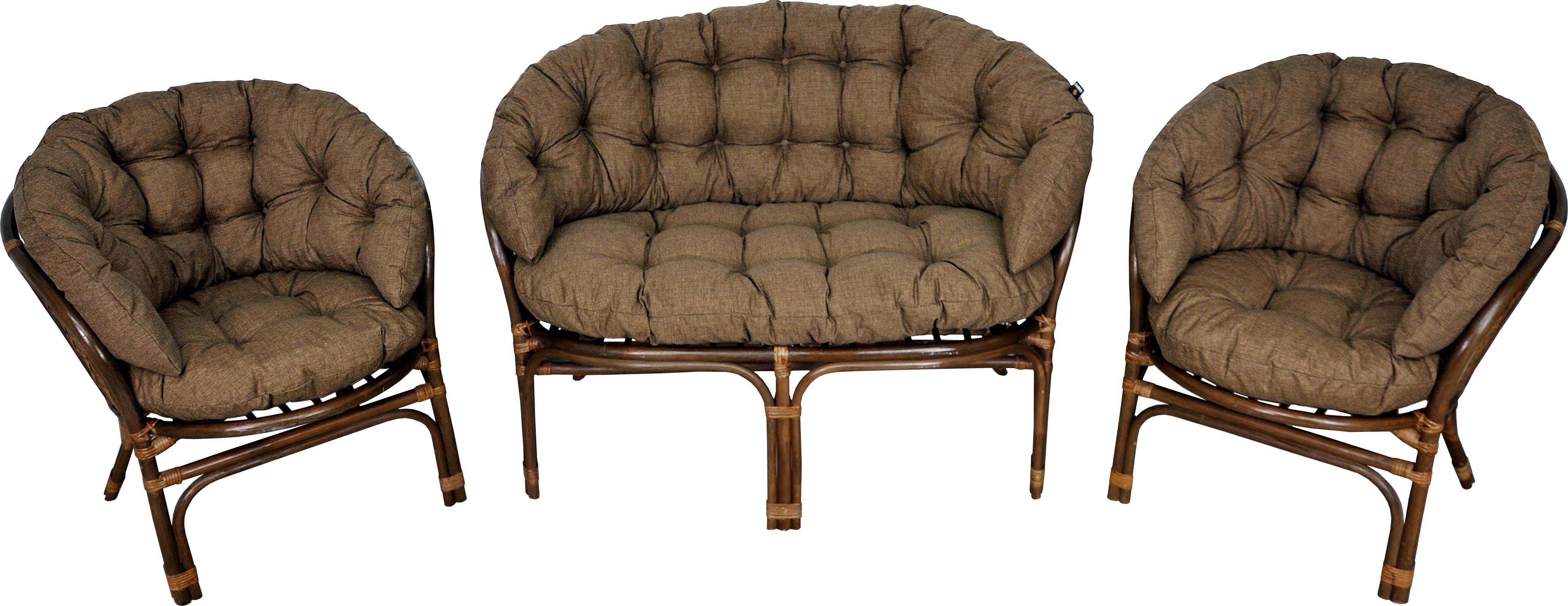 Poduszka na meble rattanowe wiklinowe AMPO komplet brązowy 1 szt.