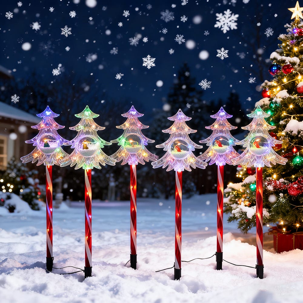 Confezione da 2 luci solari per pali da giardino di Natale, luci decorative per albero di Natale, luci solari per percorsi natalizi, decorazioni | Leroy Merlin Confezione da 2 luci solari per pali da giardino di Natale, luci decorative per albero di Natale, luci solari per percorsi natalizi, decorazioni | Leroy Merlin