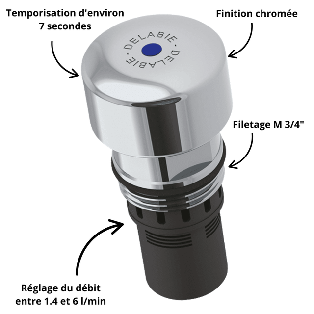 Cartouche temporisée Delabie