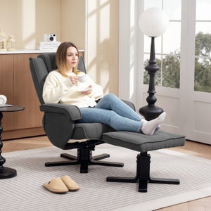 SoBuy FST38-SCH Repose-Pieds Confortable Pour Fauteuil De Relaxation - Noir, Détente Ultime Après Une Longue Journée