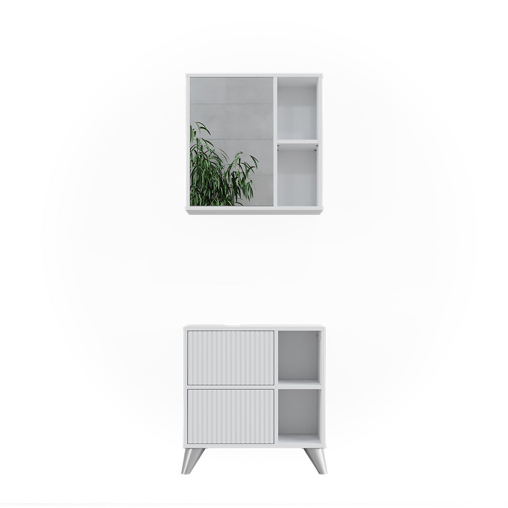 Vicco Zestaw mebli łazienkowych Leano, Biały, 2 części