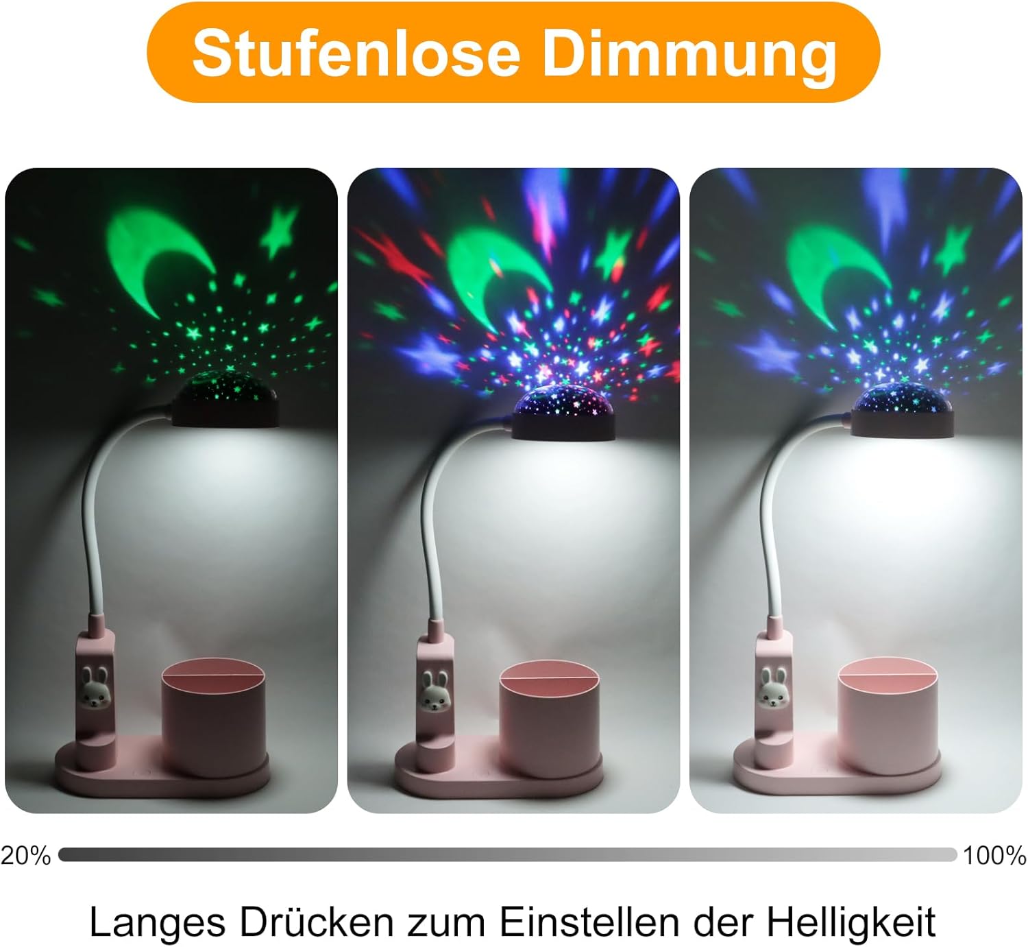 Lampe de bureau enfant - Lampe de chevet avec porte-stylo - lecture LED rechargeable à intensité variable pour enfants Rose - 3