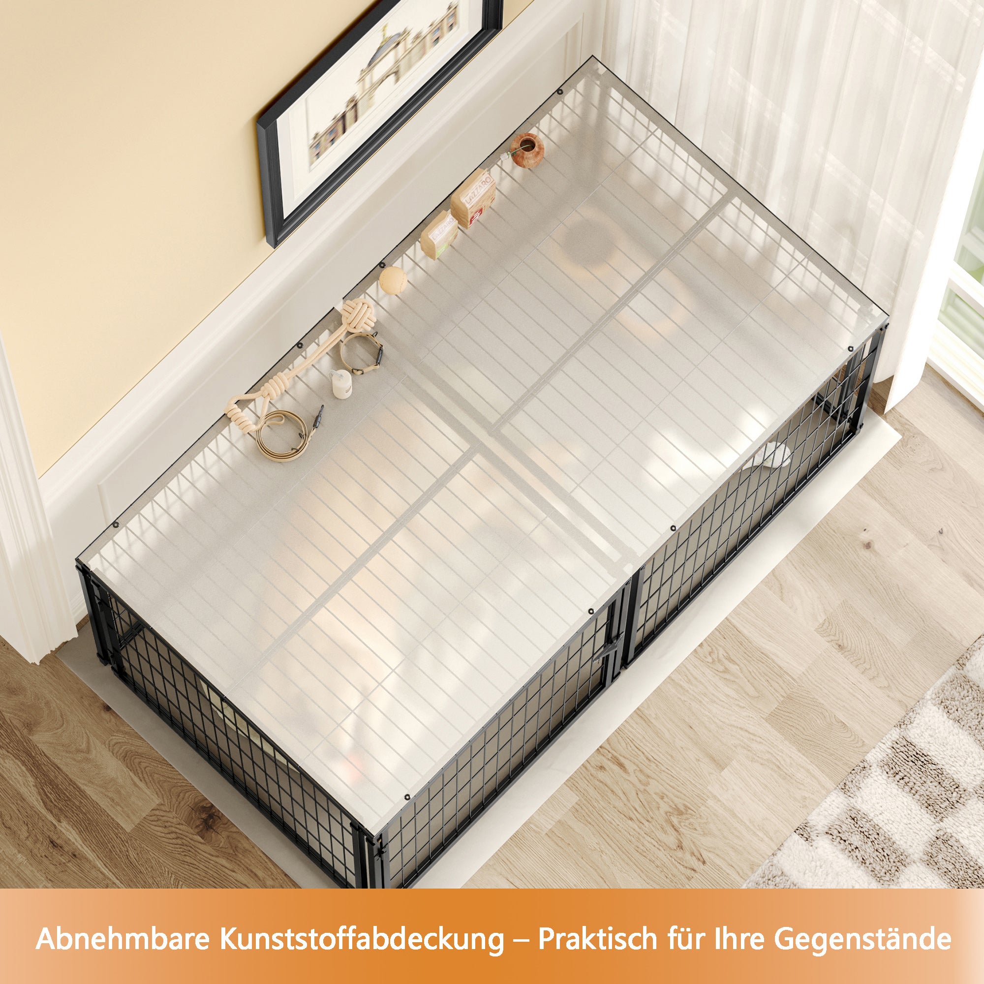 Basics Modulare Moradia para Cão 160x80x80 cm, Flexibler Hunde-Käfig mit Sicherheitsdec... - 6