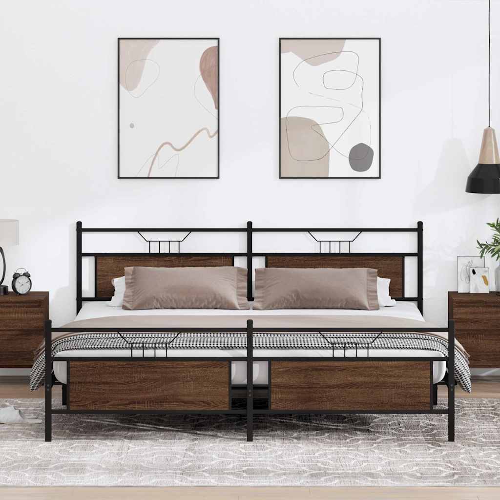 Łóżko Metalowe Rama Łóżka Ze Stelażem Do Pokoju Sypialni 200x200 cm