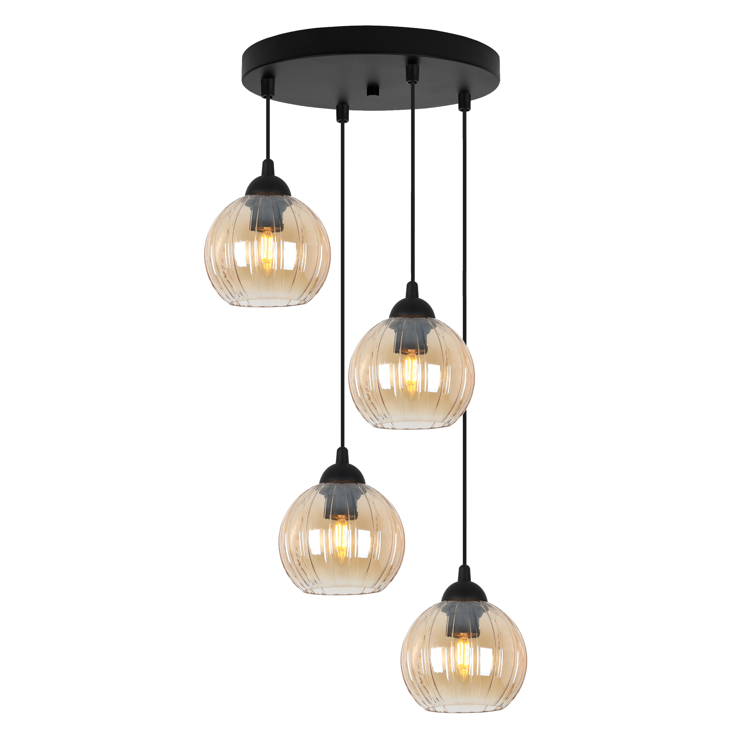 Lampa sufitowa wisząca okrągła Costa loft 4xE27 klosz kula miodowa Light Home LH