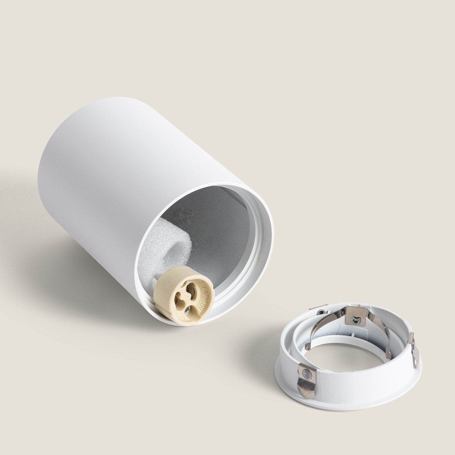 Plafonnier Aluminium Quartz Blanc, Blanc, Aluminium, GU10, IP20, 110 mm x Ø80 mm - 6