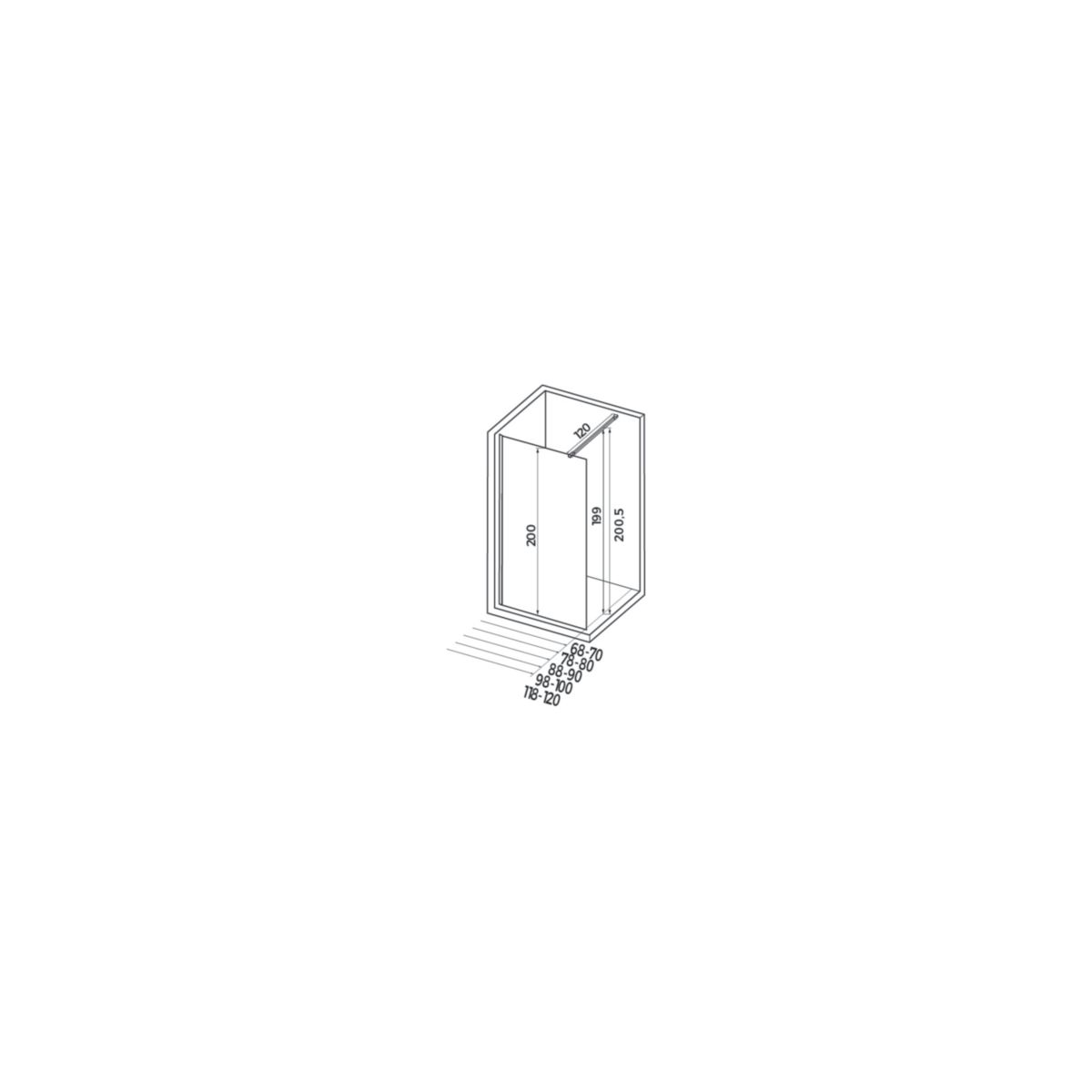 Paroi de Douche Droite ALTERNA Concerto Walk Largeur 100cm Verre parent ...