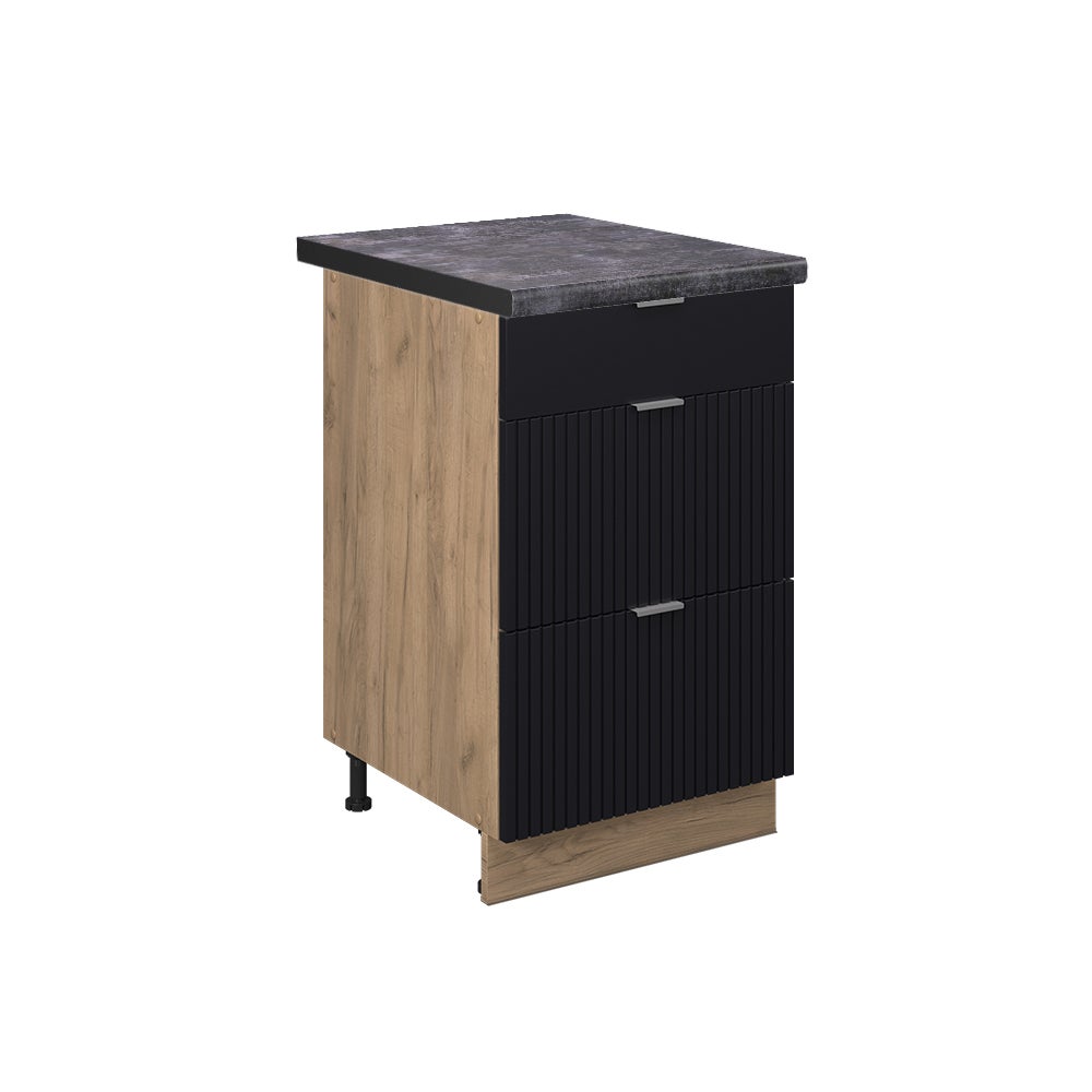 Vicco Szafka dolna do kuchni Fame-Line, Czarne paski, 50 cm , BP Antracyt