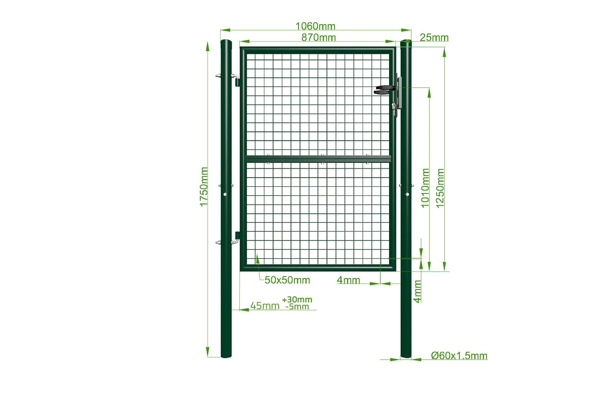 Portillon grillagé 1m OLGA H.130cm Vert - 6