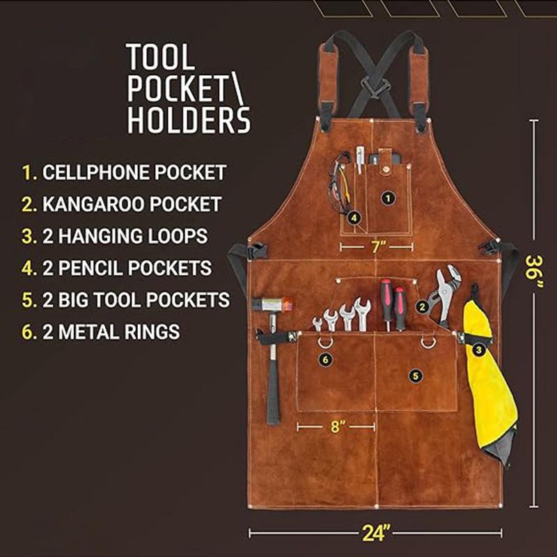 Tablier de travail du bois robuste pour hommes avec poches à outils pour menuisiers, forgerons, charpentiers - 2