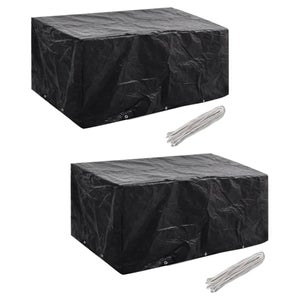 Housse De Protection Salon Jardin 220x100cm - Oxford 420D Imperméable | Pour Table Et Chaises, Noir
