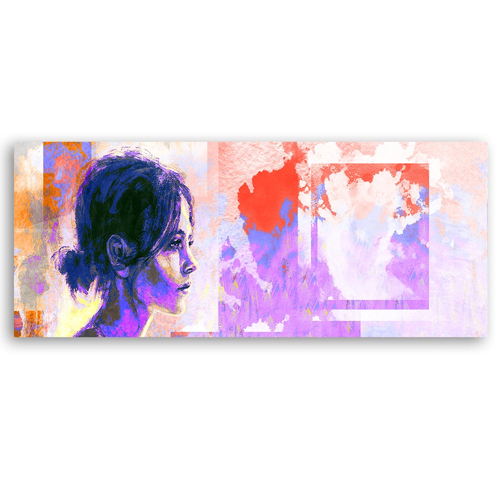 Obraz na płótnie, Twarz kobiety abstrakcja 120x40