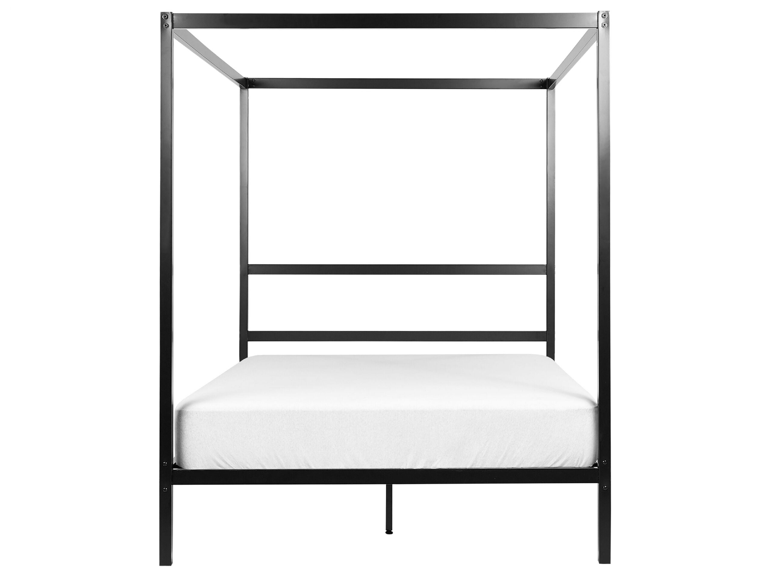Cama com dossel Metal LESTARDS 140 x 200 cm Preto - 5