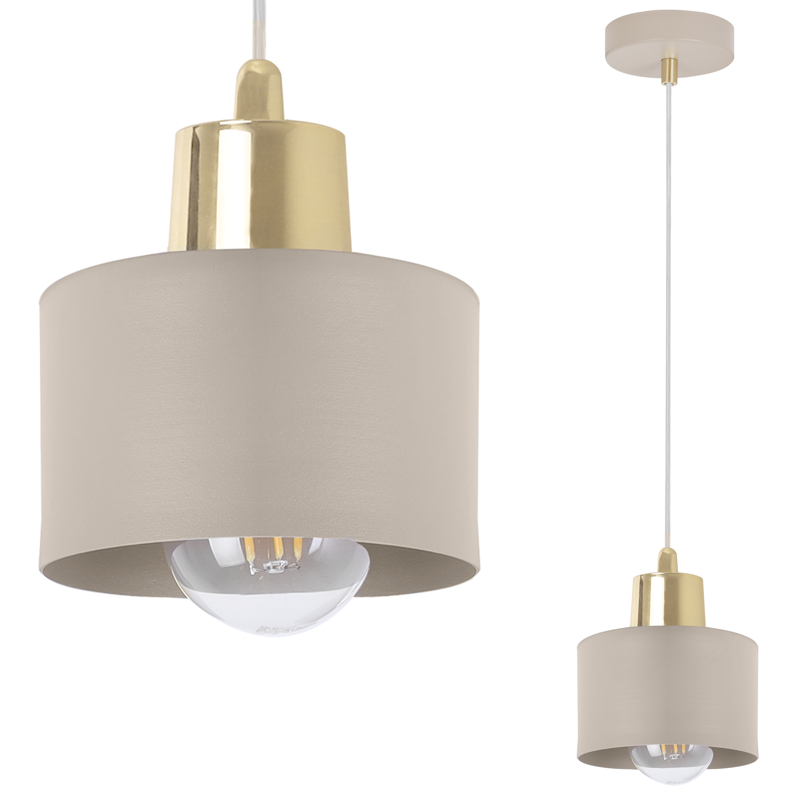 Lampa sufitowa wisząca Panta glamour 1xE27 kaszmirowy/złoty Light Home LH