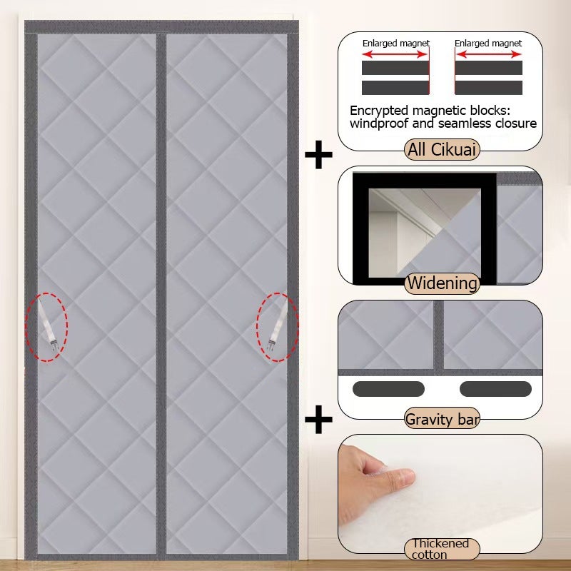 Rideau de porte magnétique isolant, rideau de porte épais en tissu Oxford isolant thermique, adapté aux portes d'entrée/de grenier en hiver - 7