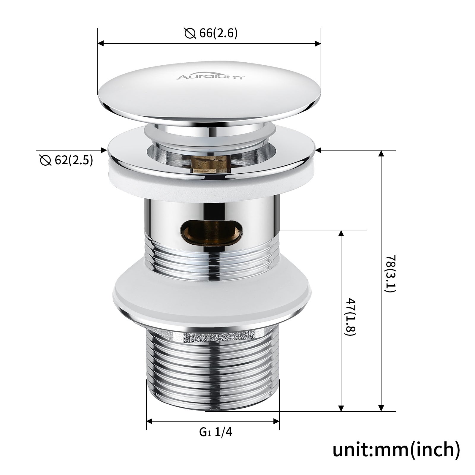 Auralum max Bonde Lavabo avec Trop Plein,Bonde Lavabo Salle Bain avec Couvercle Céramique Universelle Standard-G 1 ¼ - 8