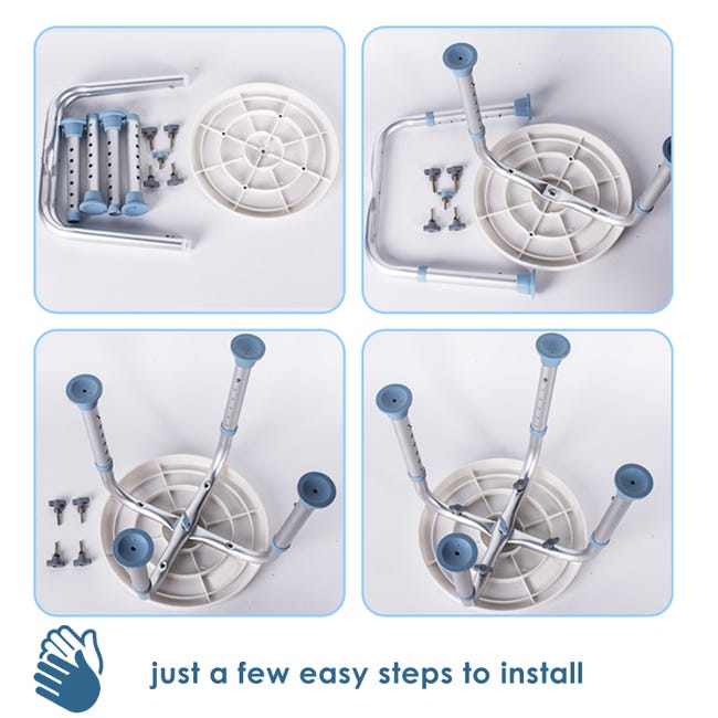 Sgabello Da Doccia Regolabile - Altezza 36-51 Cm, Antiscivolo, Per Anziani O Donne Incinte - Foto 4