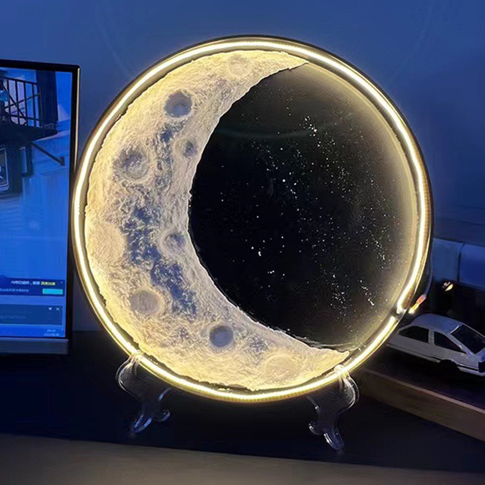Lampka nocna w kształcie księżyca, lampa DIY w kształcie półksiężyca, dekoracyjna lampka nocna do domu, lampka nocna na biurko i do sypialni