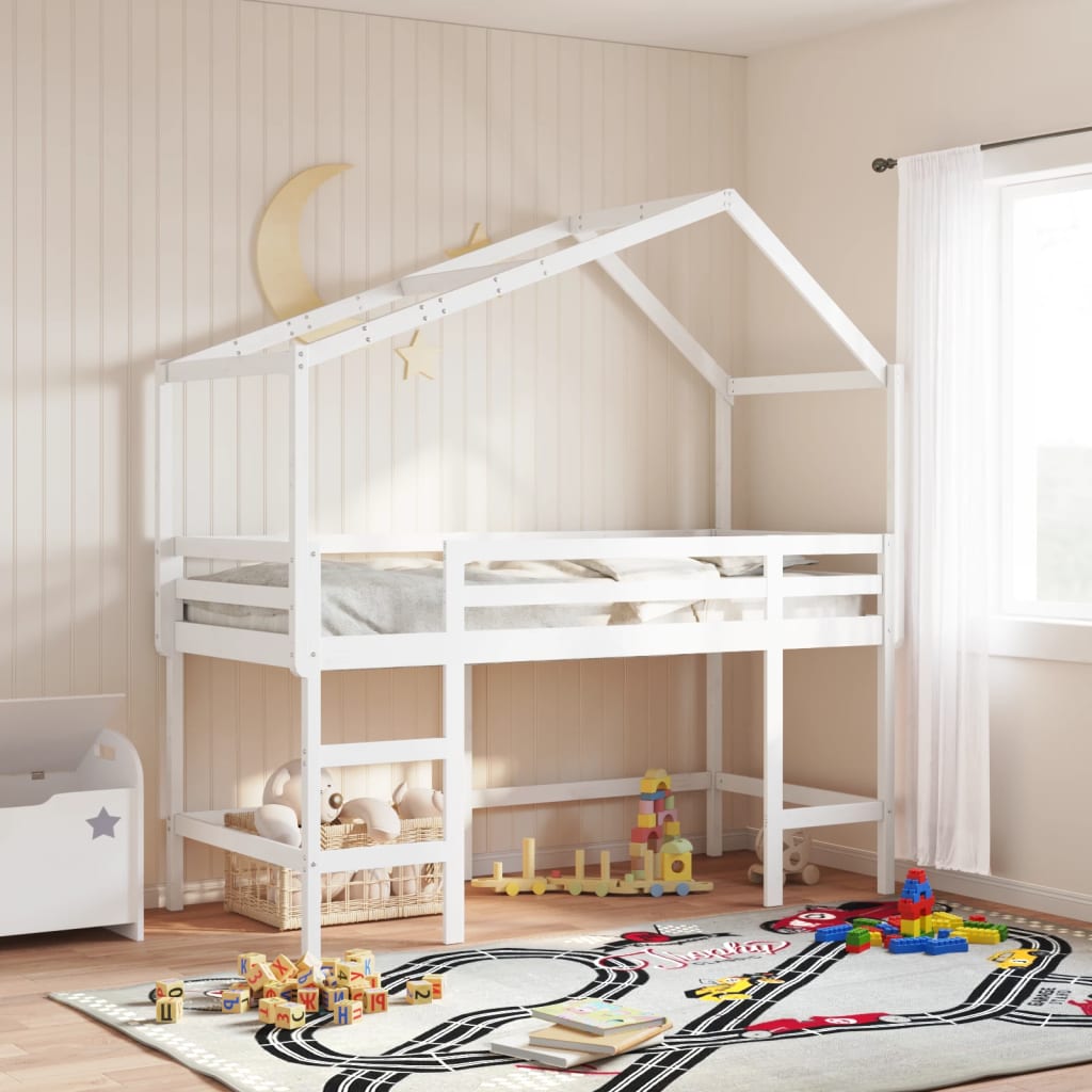 Échelle En Bois Massif Blanc Pour Lit Superposé – 3 Barreaux Avec Crochets De Fixation – Occasion