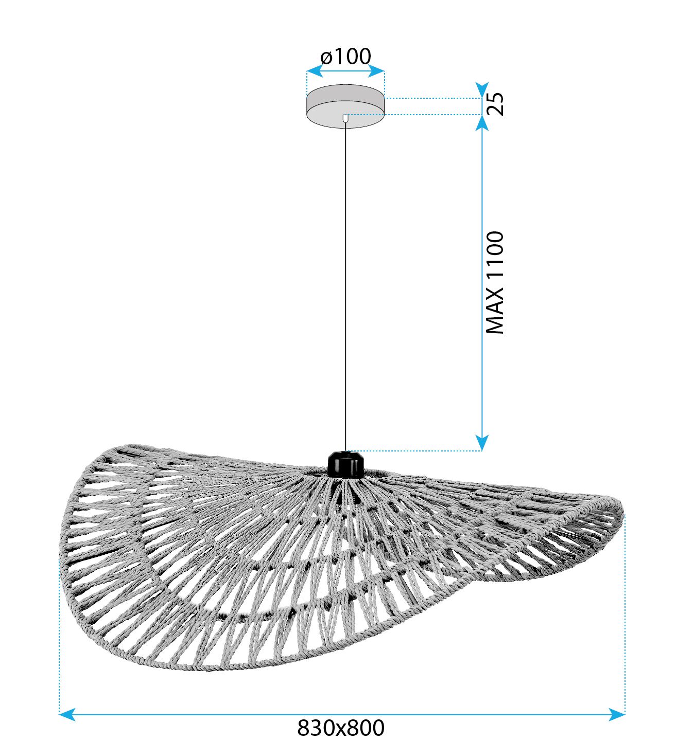 Lampa Sufitowa Wisząca Toolight App1740-1Cp Brązowy 80Cm - 9