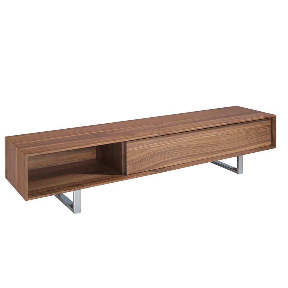Stojak TV orzech i chromowana stal 180 x 44 x 39 cm