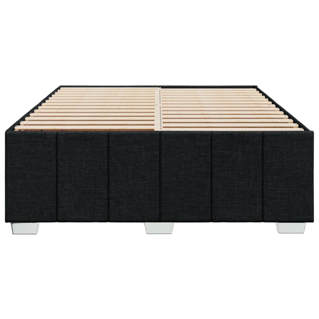 Cadre de lit sans matelas, tissu noir, pour la chambre, 160 × 200 cm - 4