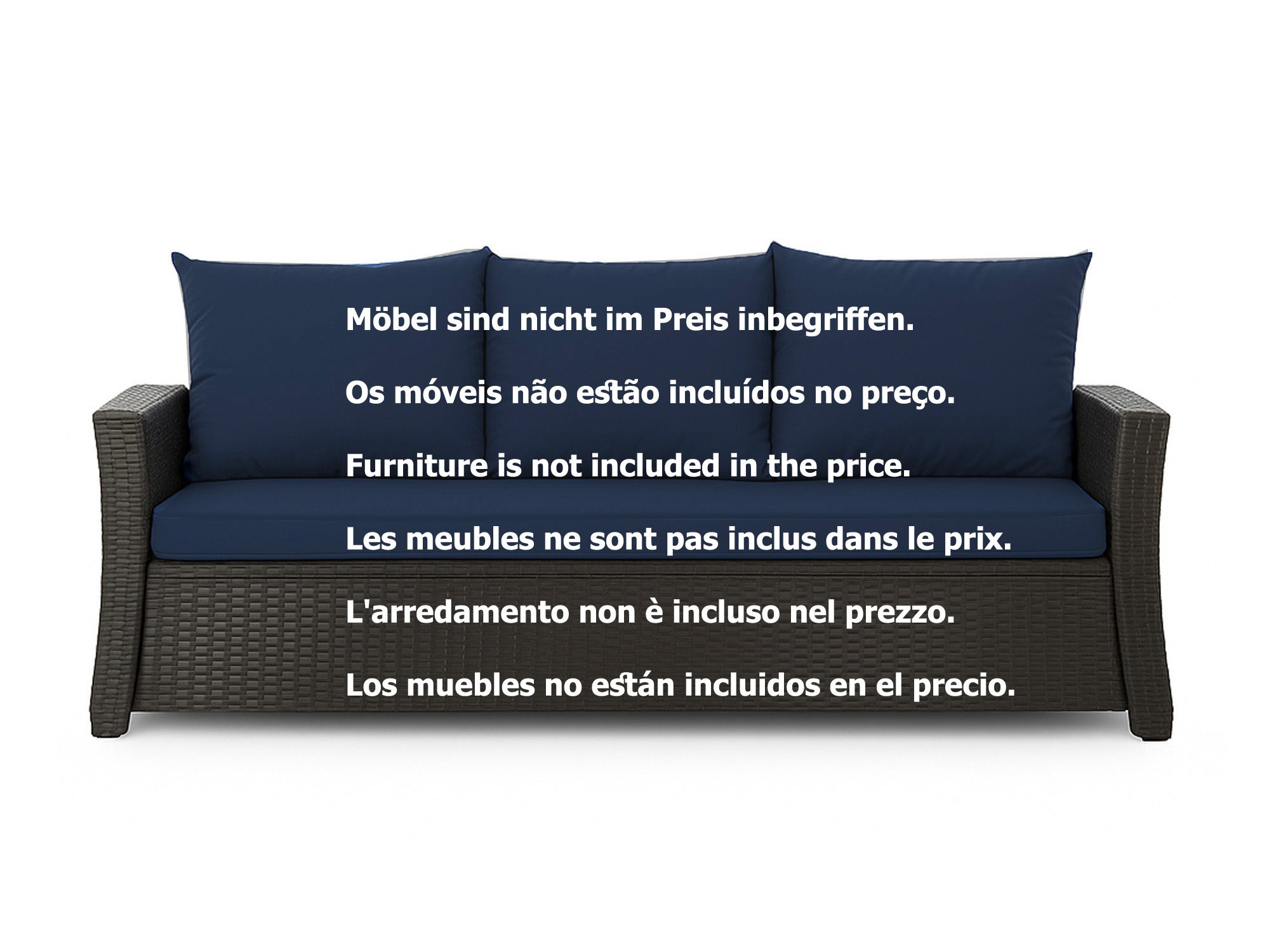 Coussins de canapé meubles de jardin en résine tressée Bleu, Coussins balançoire d'extérieur 110x60x50cm Coussin pour banquette 2 places mix - 2