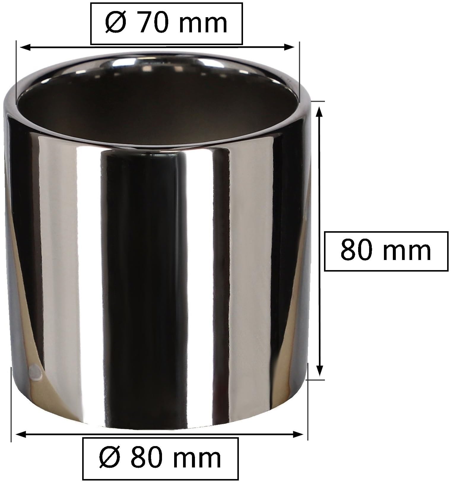 2x doniczka donica srebrna ceramiczna połysk fi 80 - KOTARBAU - 3