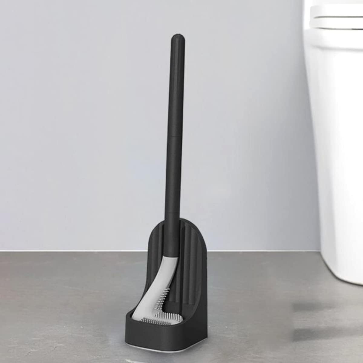 Scopino per WC in silicone con manico lungo, testina da golf senza angoli morti, scopino per WC per pulizia profonda, verde | Leroy Merlin
