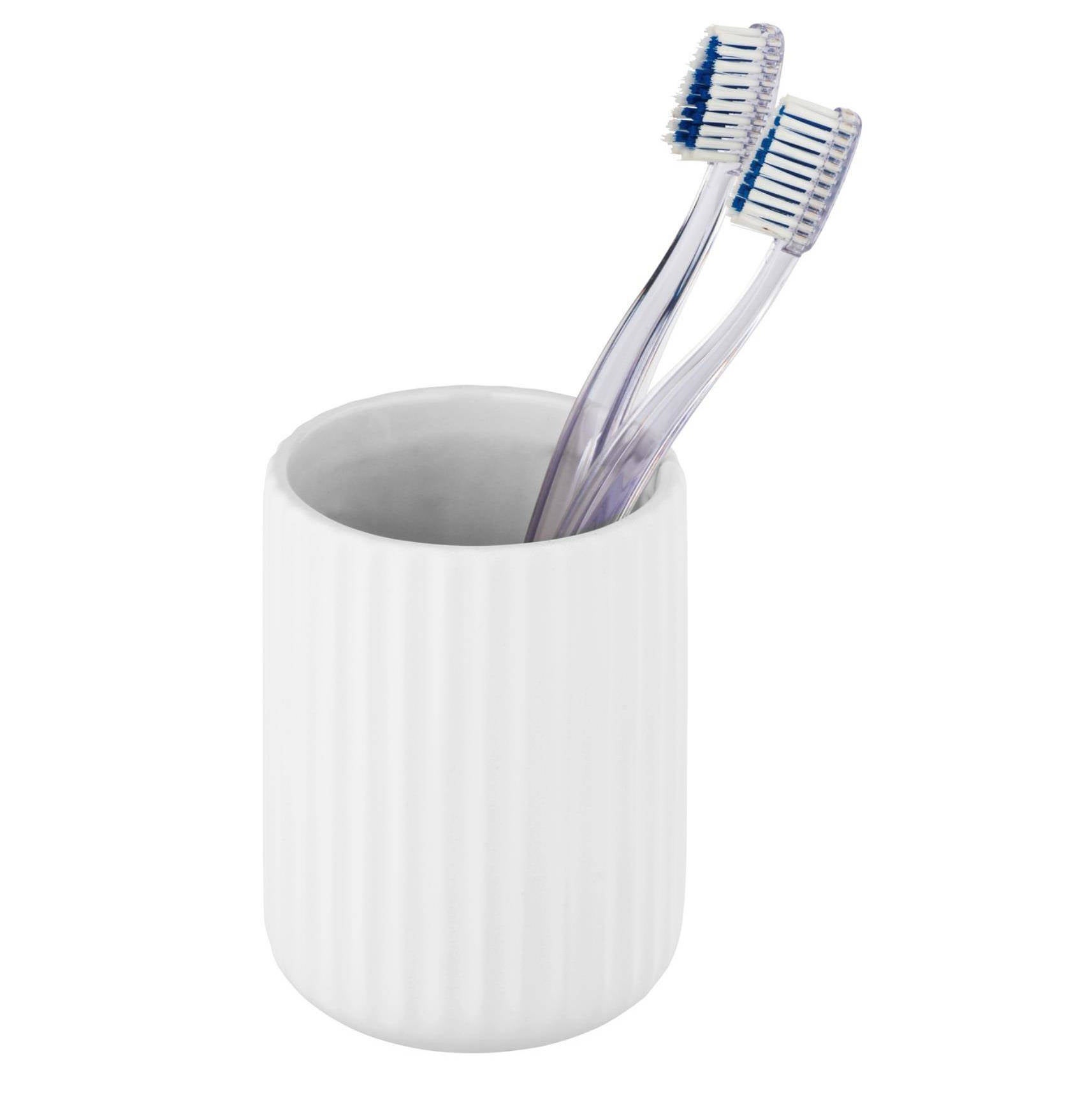 WENKO Portaspazzolino Monaco Azzurro – Bicchiere Per Bagno In Ceramica, Collezione Colours, Design Elegante - 4