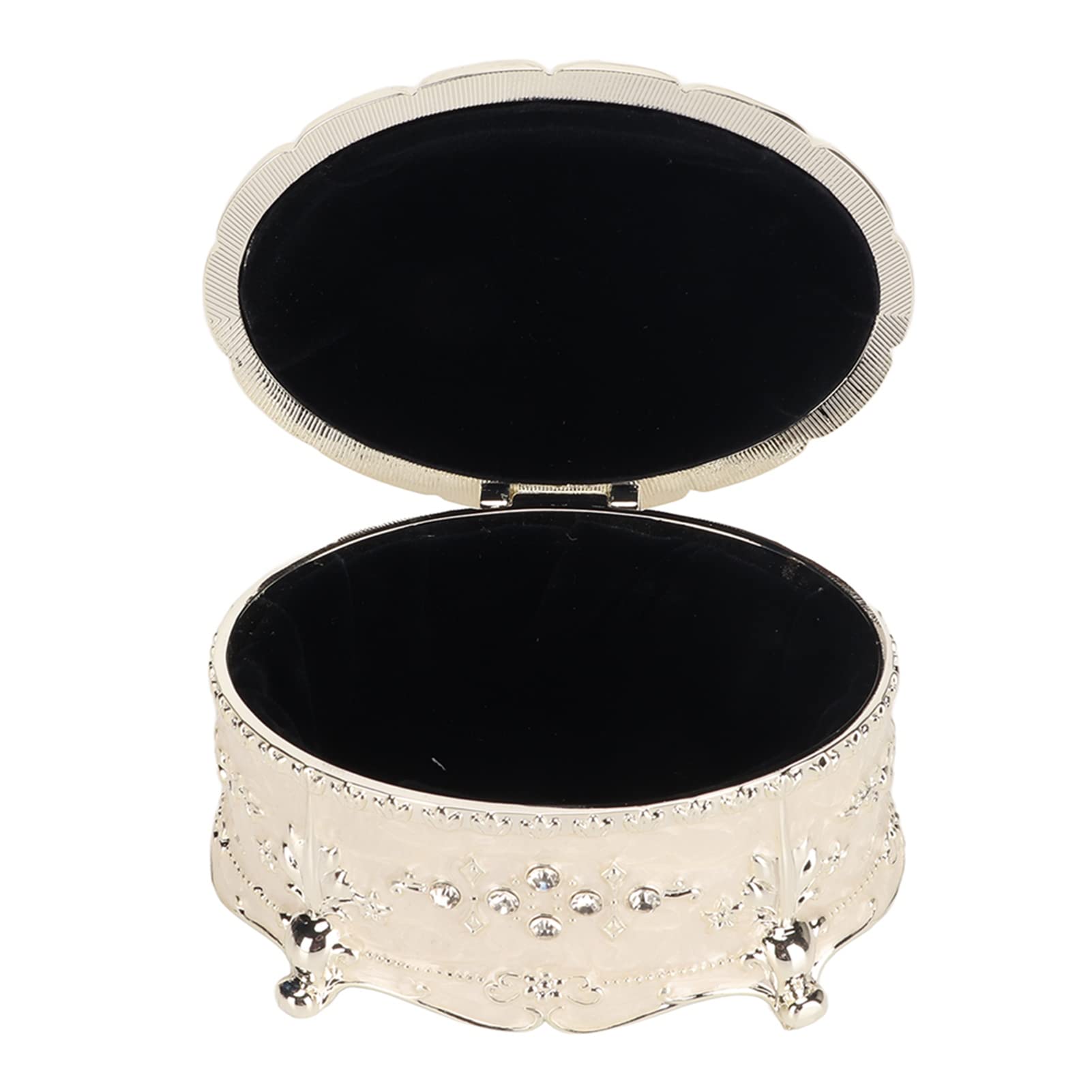 Hipiwe Petite boîte à bijoux vintage en forme de rose - Boîte à bijoux en métal - Boîte à bijoux décorative pour bijoux, cadeau pour femme, grande taille