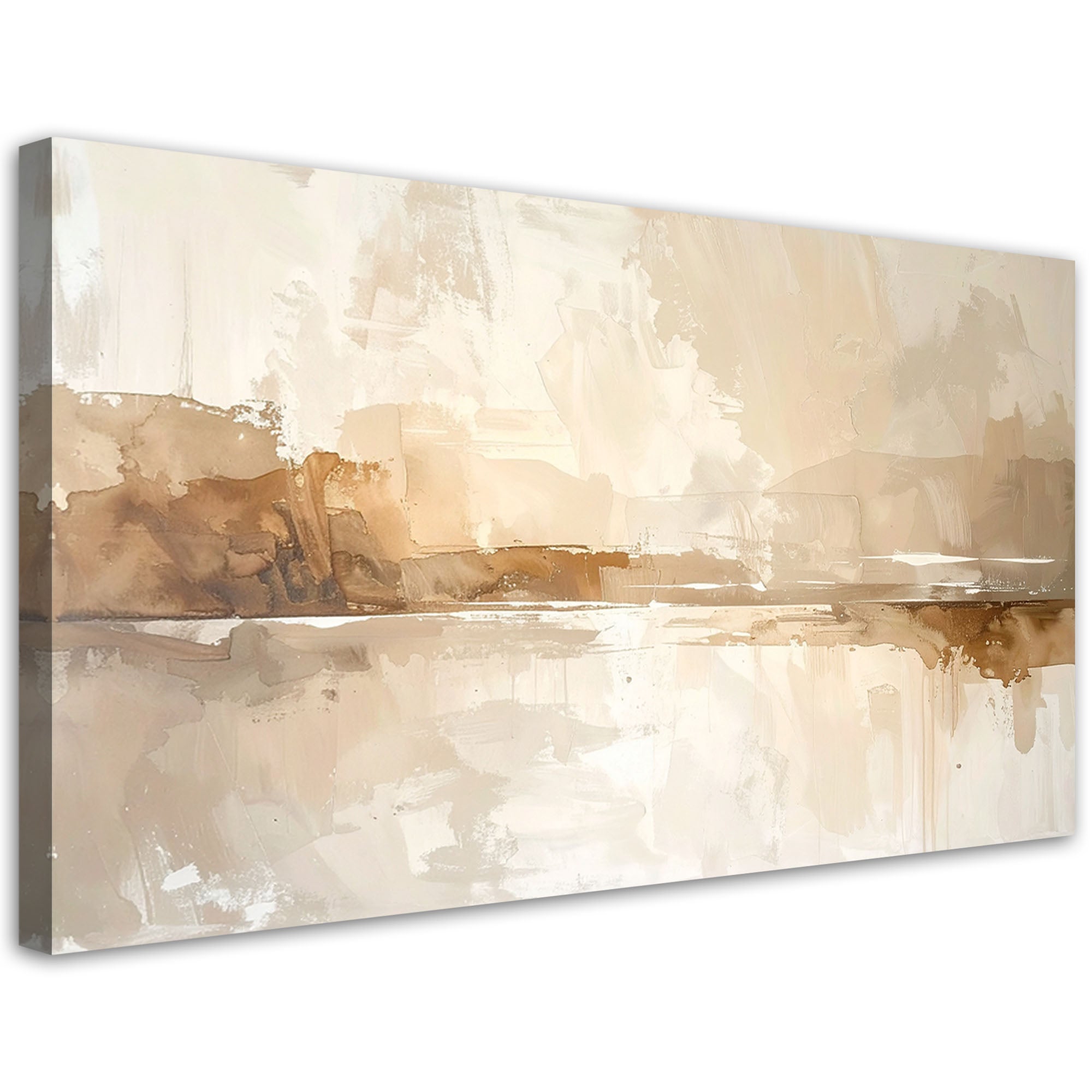 Obraz do salonu sypialni biura spa, Nowoczesna Pastelowa Abstrakcja w kolorach beżu 120x60