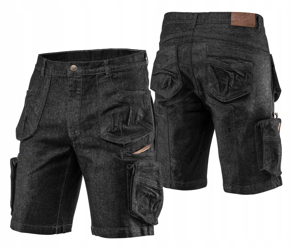 Krótkie spodenki robocze DENIM, czarne, rozmiar L 81-273