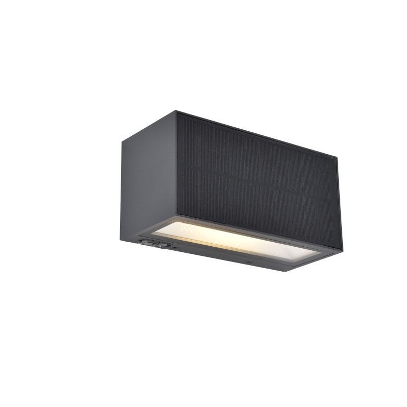 Kinkiet solarny INKA LED 9W Ciepła biel 720lm szary i odcienie szarości wym:8,9x18x8cm IP44 Lutec