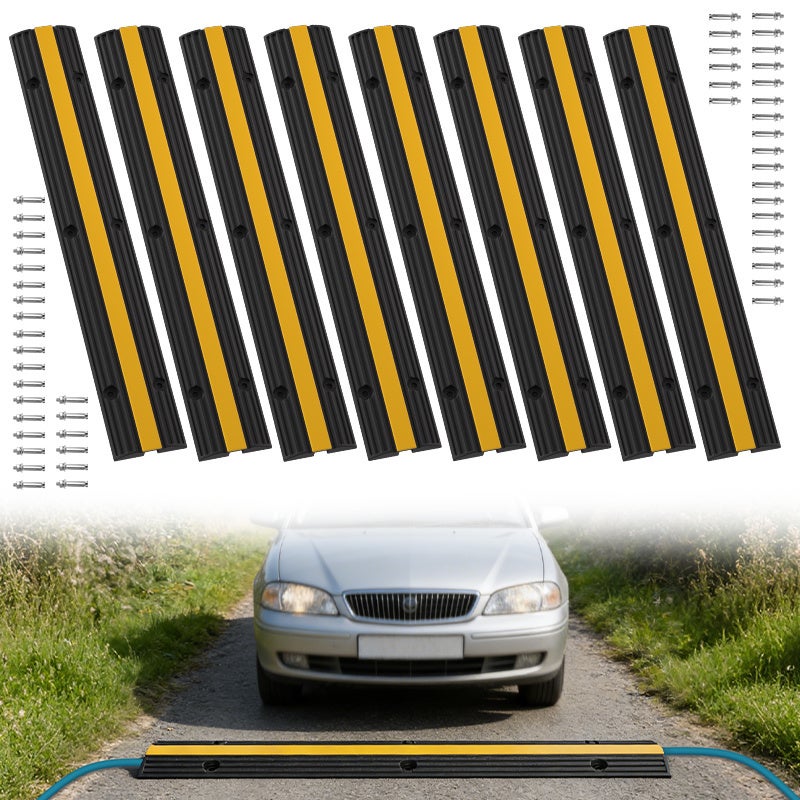 Rampe De Protection Pour Câbles - Passage Protégé PVC 100x130 Cm, Antidérapant, Résistant Aux Véhicules, Pour Allée, Jardin, Garage