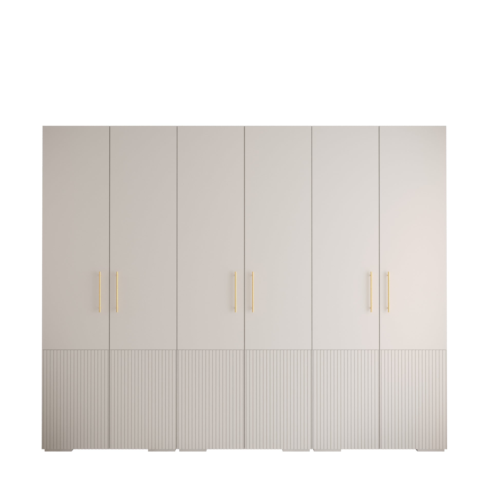 Szafa uchylna otwierana wysoka MANHATTAN RYFEL 3 300 x 40 x 236,7 cm biały + u. złoty Abiks Meble