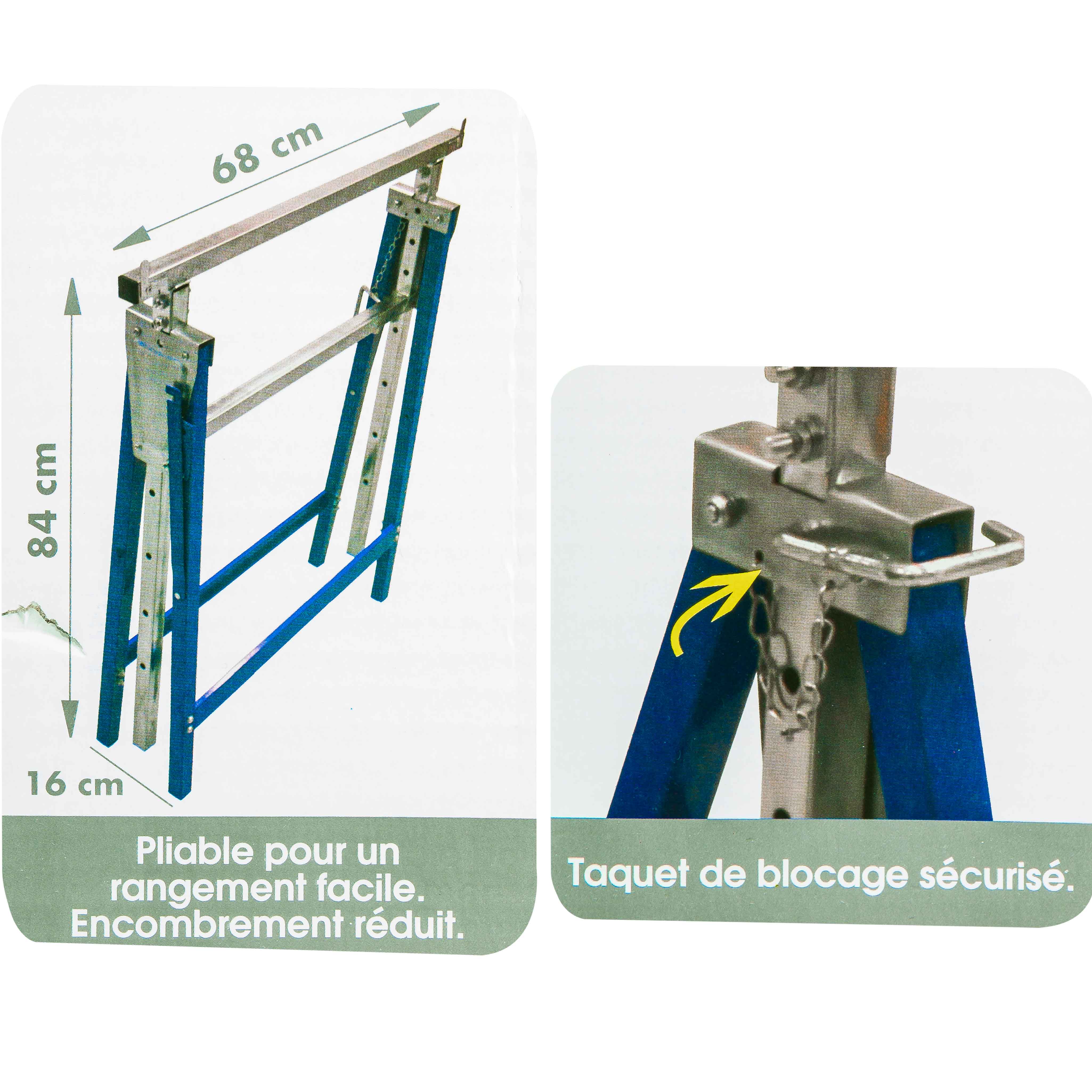 Tréteau télescopique pliable - 2