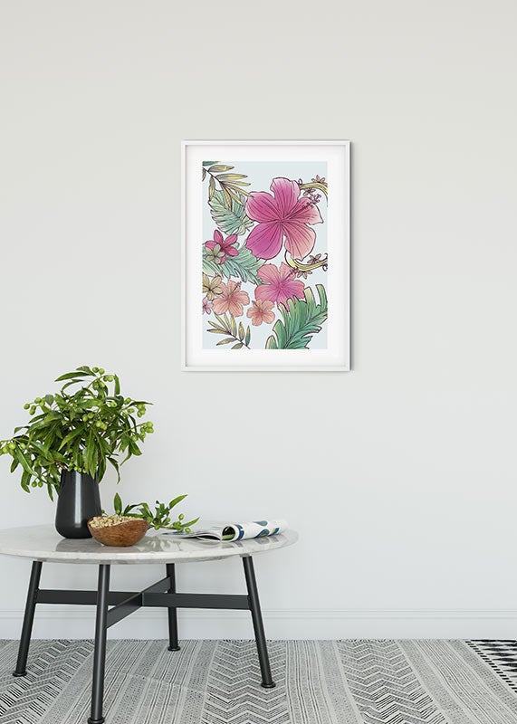Cartel artístico de komar - disney ariel flowers - talla: 50 x 70 cm