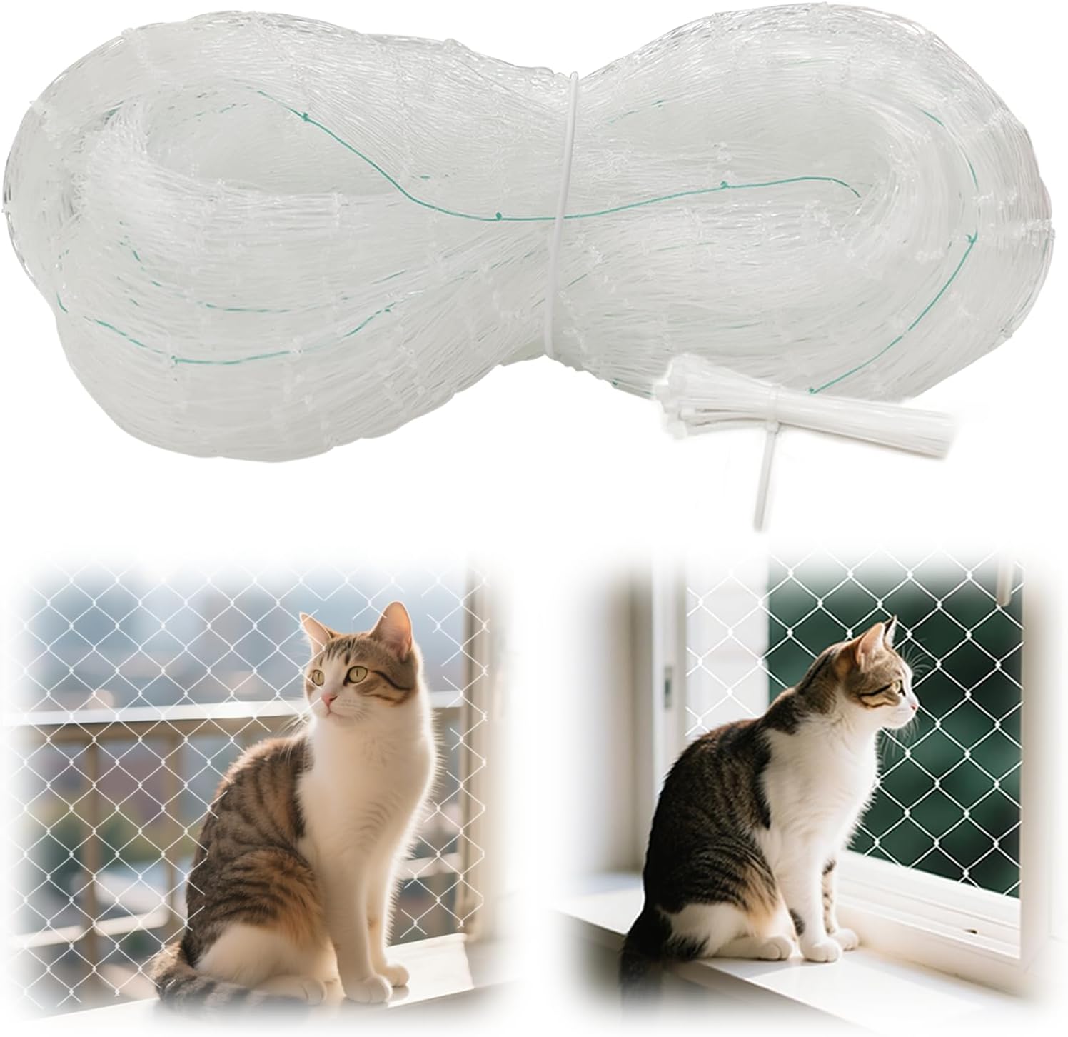 Filet Chat Balcon Transparent 8x3m Filet de Protection Chat Fenêtre ...