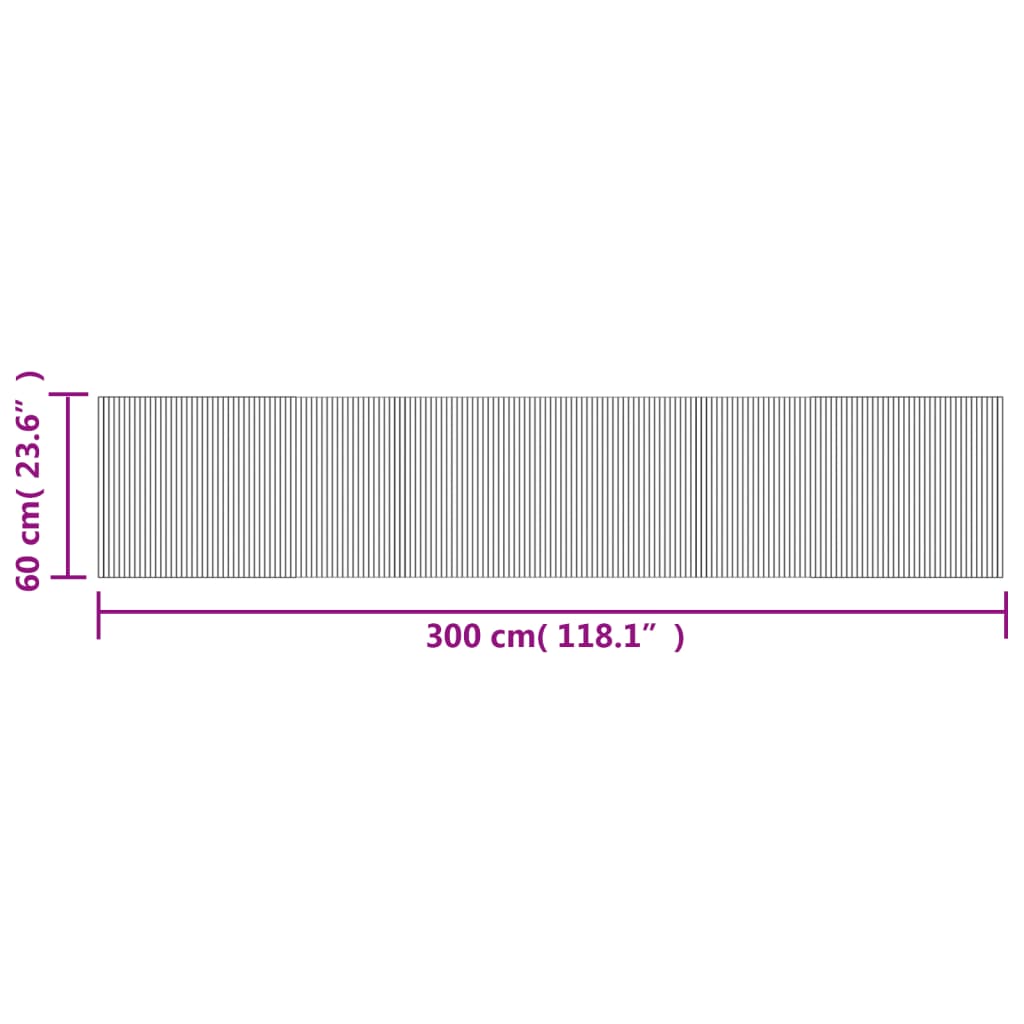 Tapis rectangulaire marron 60x300 bambou - 8
