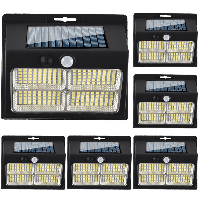 Zewnętrzne lampy solarne z diodami LED z czujnikiem ruchu tryby oświetlenia bezpieczeństwa ściennego do ogrodzenia ogrodu podwórka zestaw sztuk