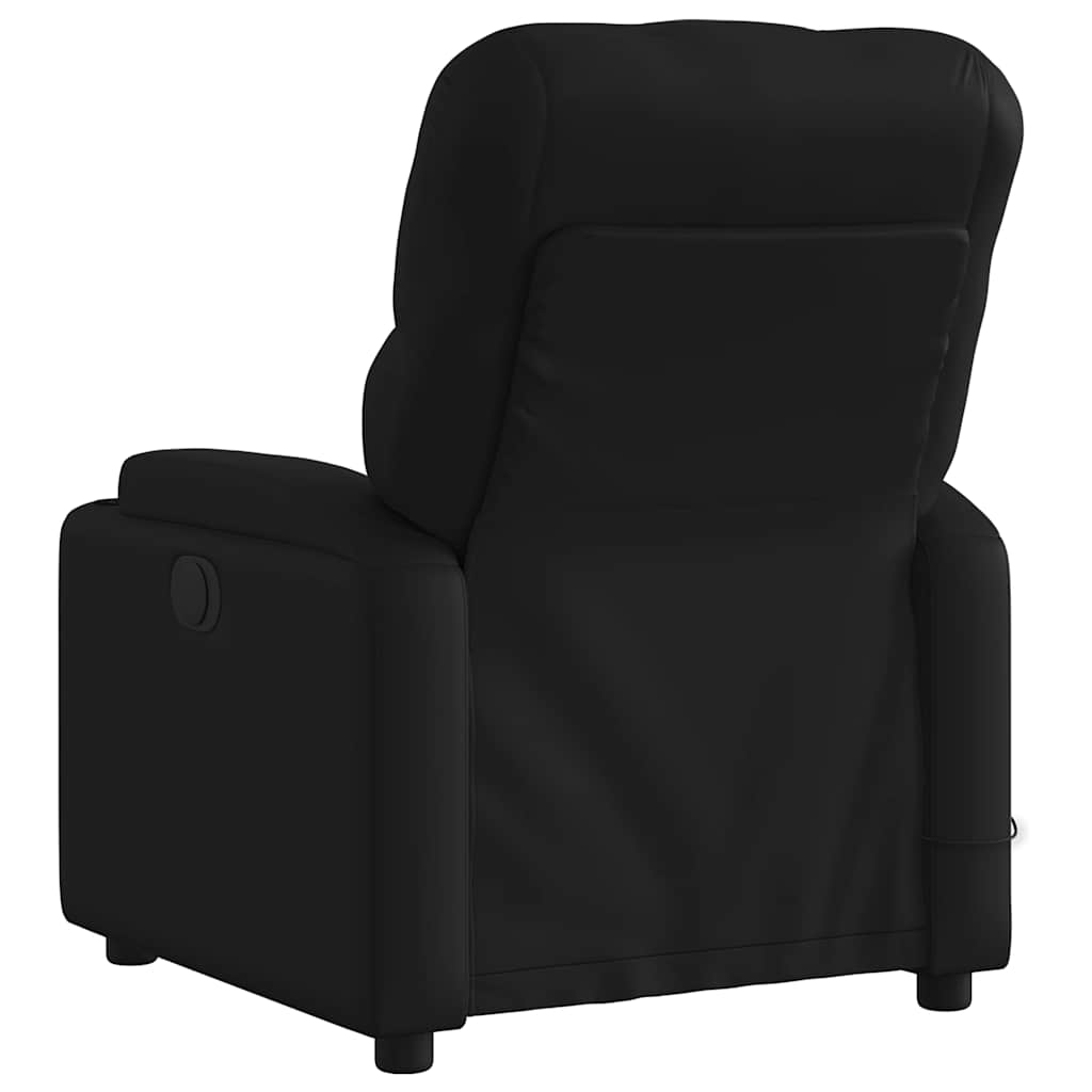 Fauteuil de Salon，Chaise，Fauteuil de massage inclinable noir similicuir - 4