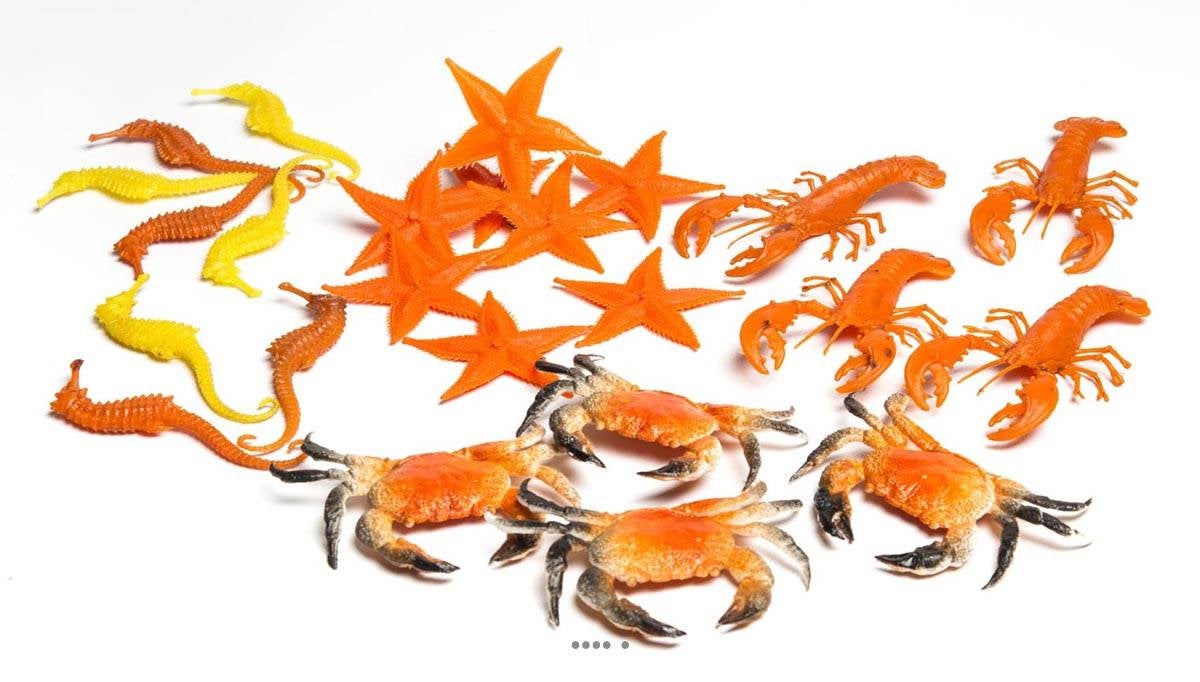 Assortiment de 24 petits crustacés en Plastique soufflé 70-120 mm ...
