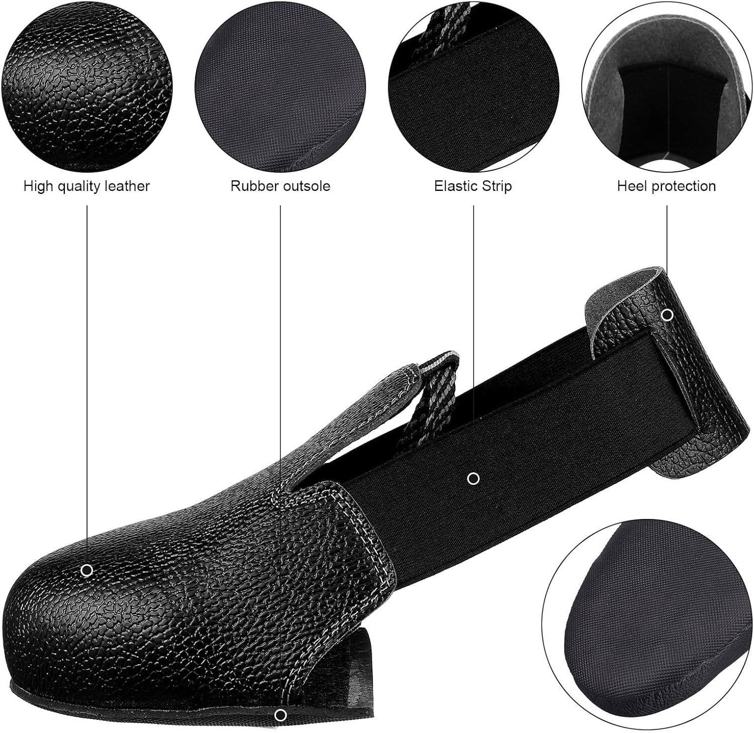 1 paire de couvre-chaussures de sécurité avec bout en acier Universels SLabor avec sangle réglable pour le lieu de travail industriel - 3
