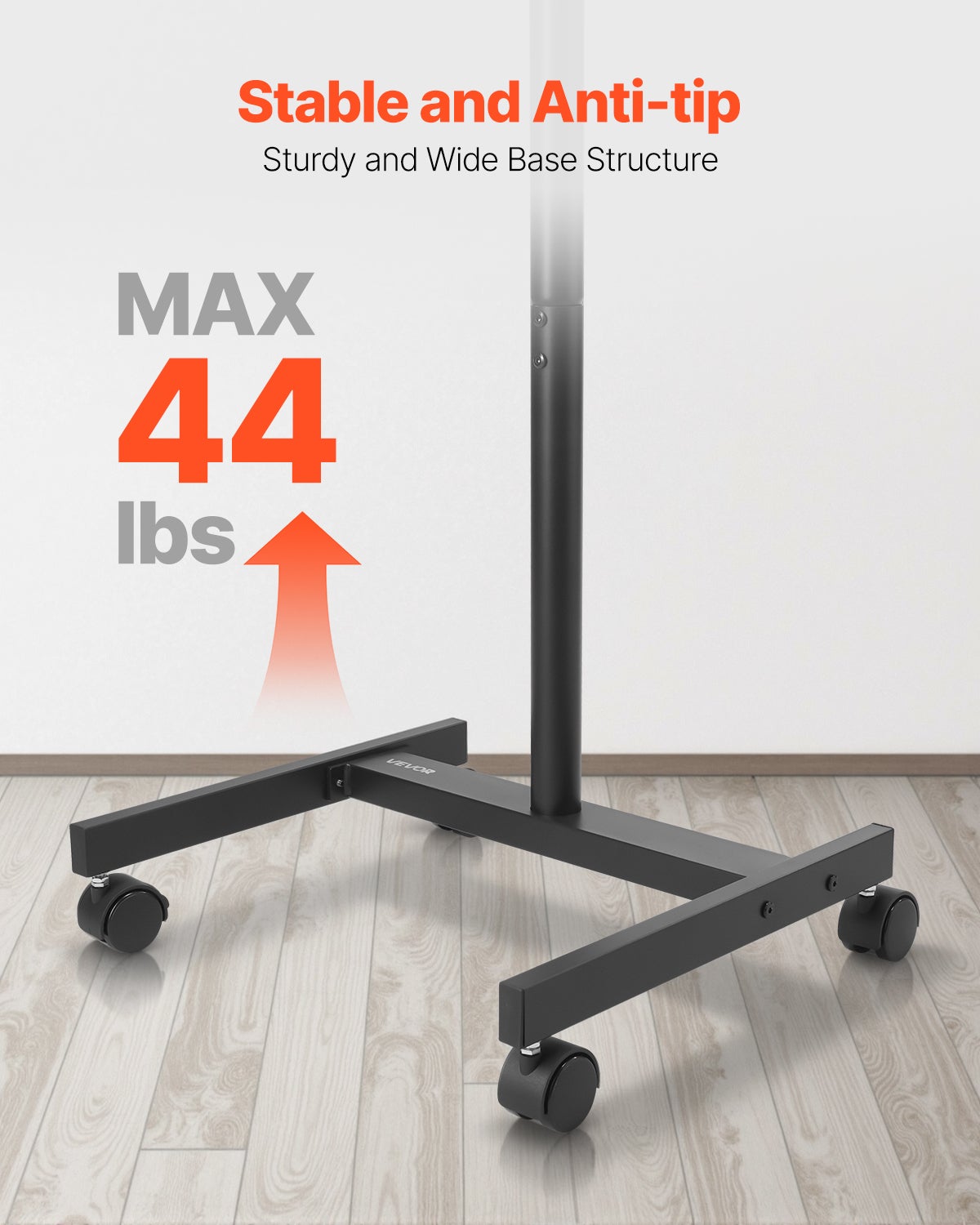 Support TV mobile,VEVOR pour téléviseurs LED/LCD/OLED 17 à 55 pouces,jusqu'à 20 kg,chariot TV roulant,support TV pour salon,bureau,extérieur - 4